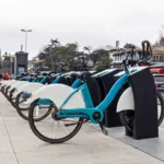 Bicycles rental station outdoor